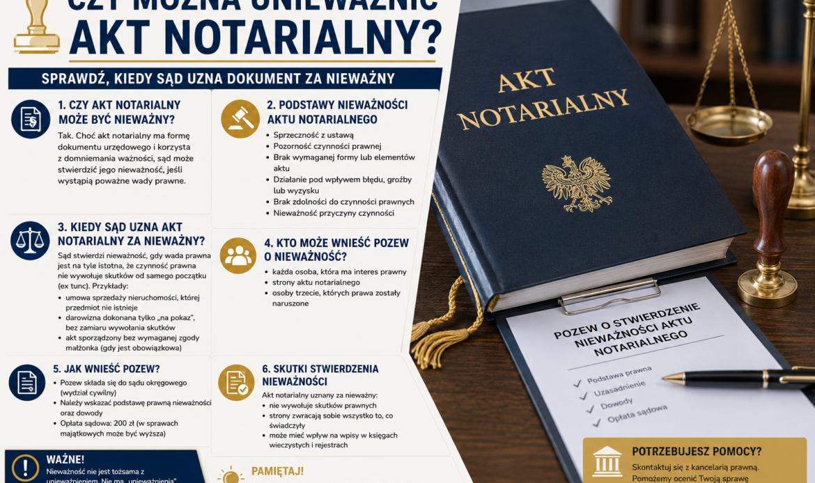 uniewazn ienie aktu notarialnego