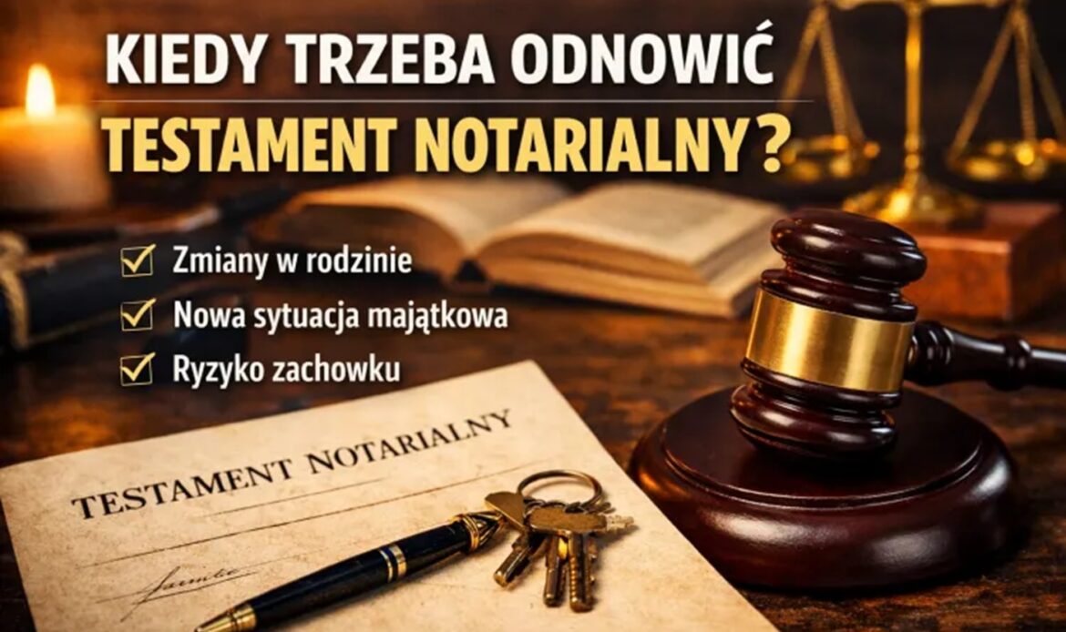 Testament notarialny odnowienie